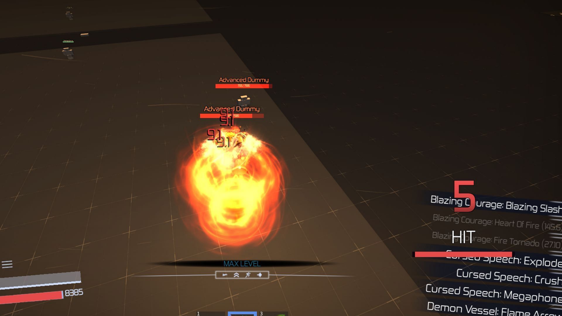 Blazing Courage has three moves in total (Image via Roblox)