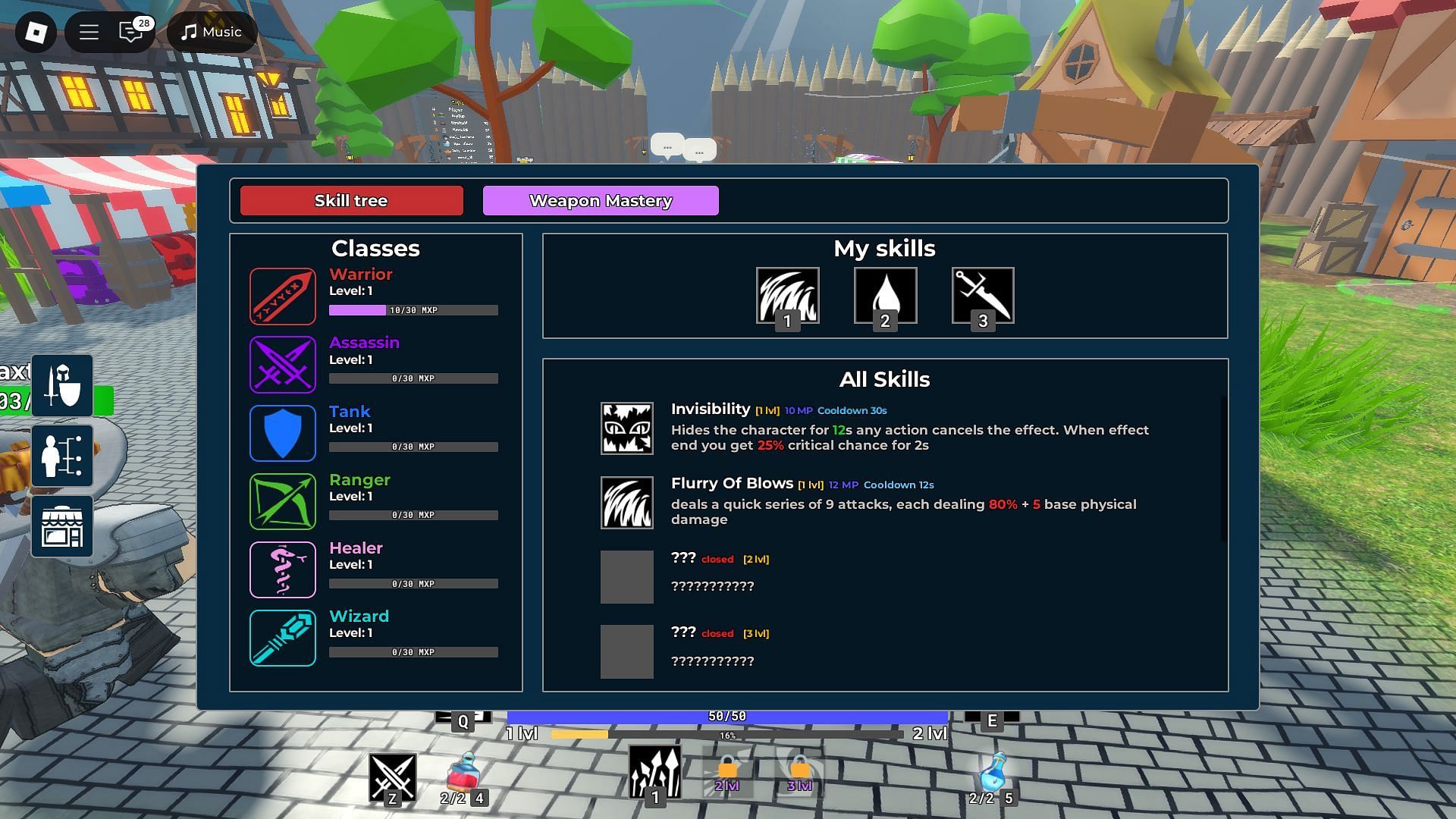 Assassin skill sheet (Image via Roblox)