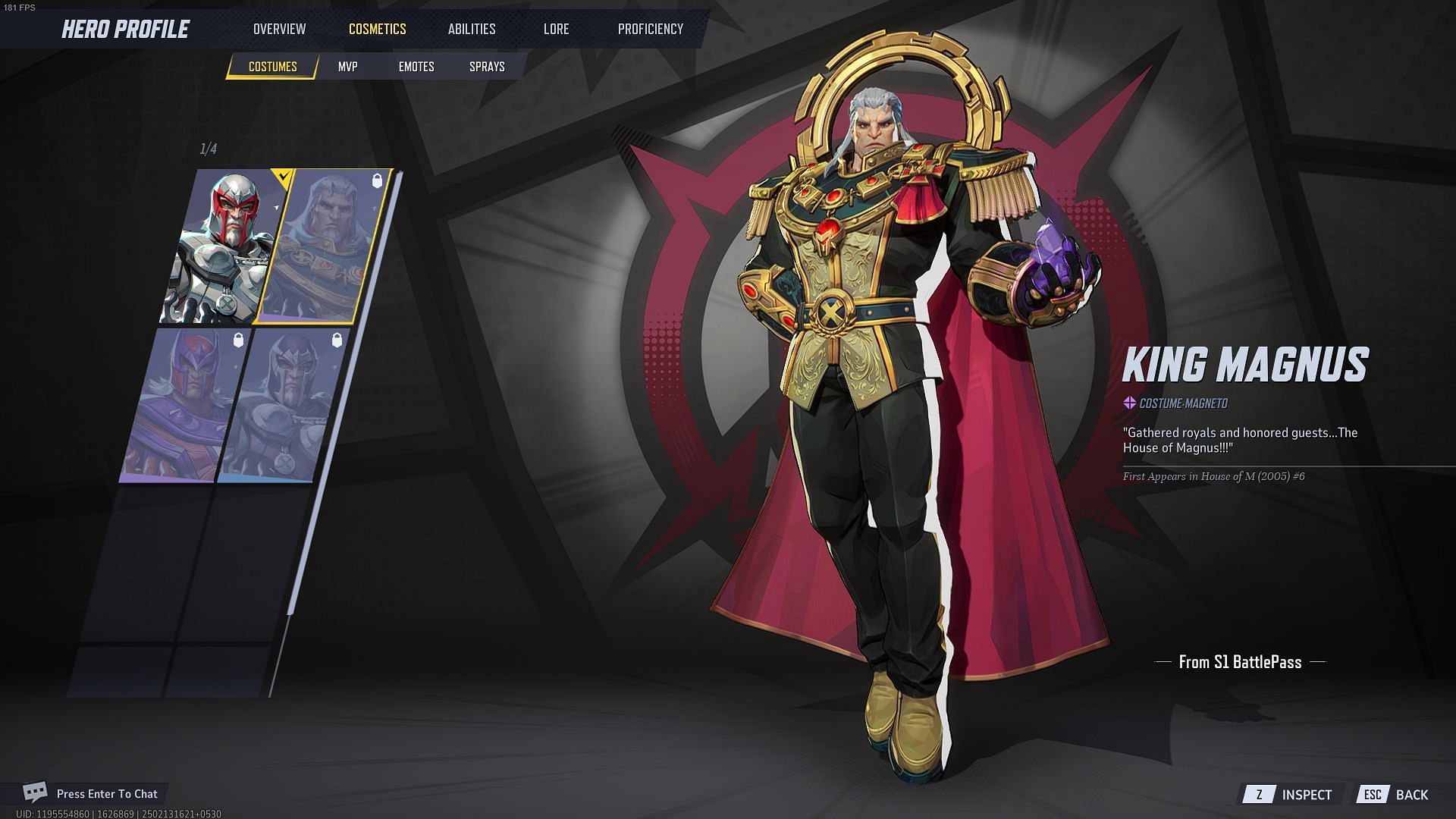 King Magnus skin for Magneto in Marvel Rivals (Image via NetEase Games)