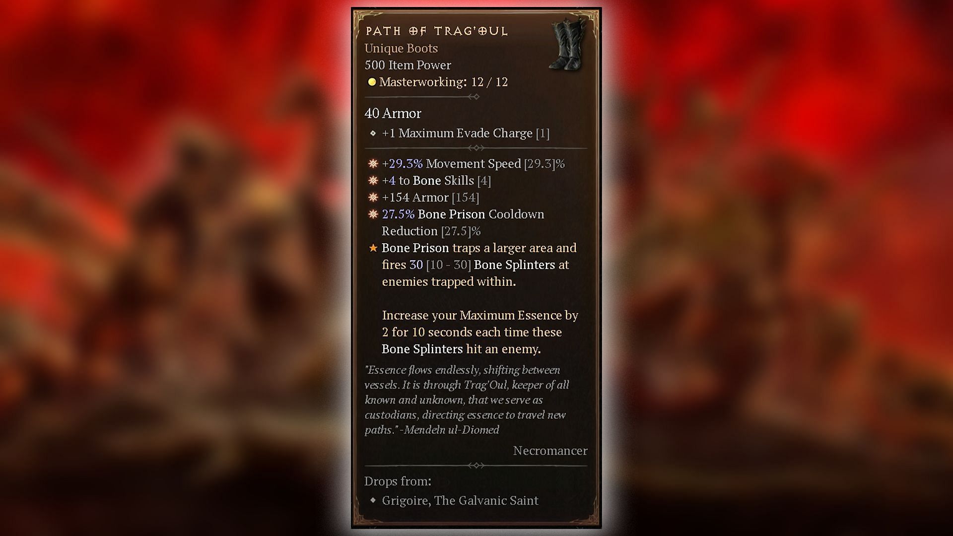 Stats Path of Trag&#039;Oul (Image via Blizzard Entertainment)