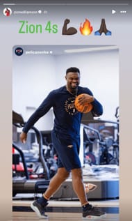 Zion Williamson's Instagram stories