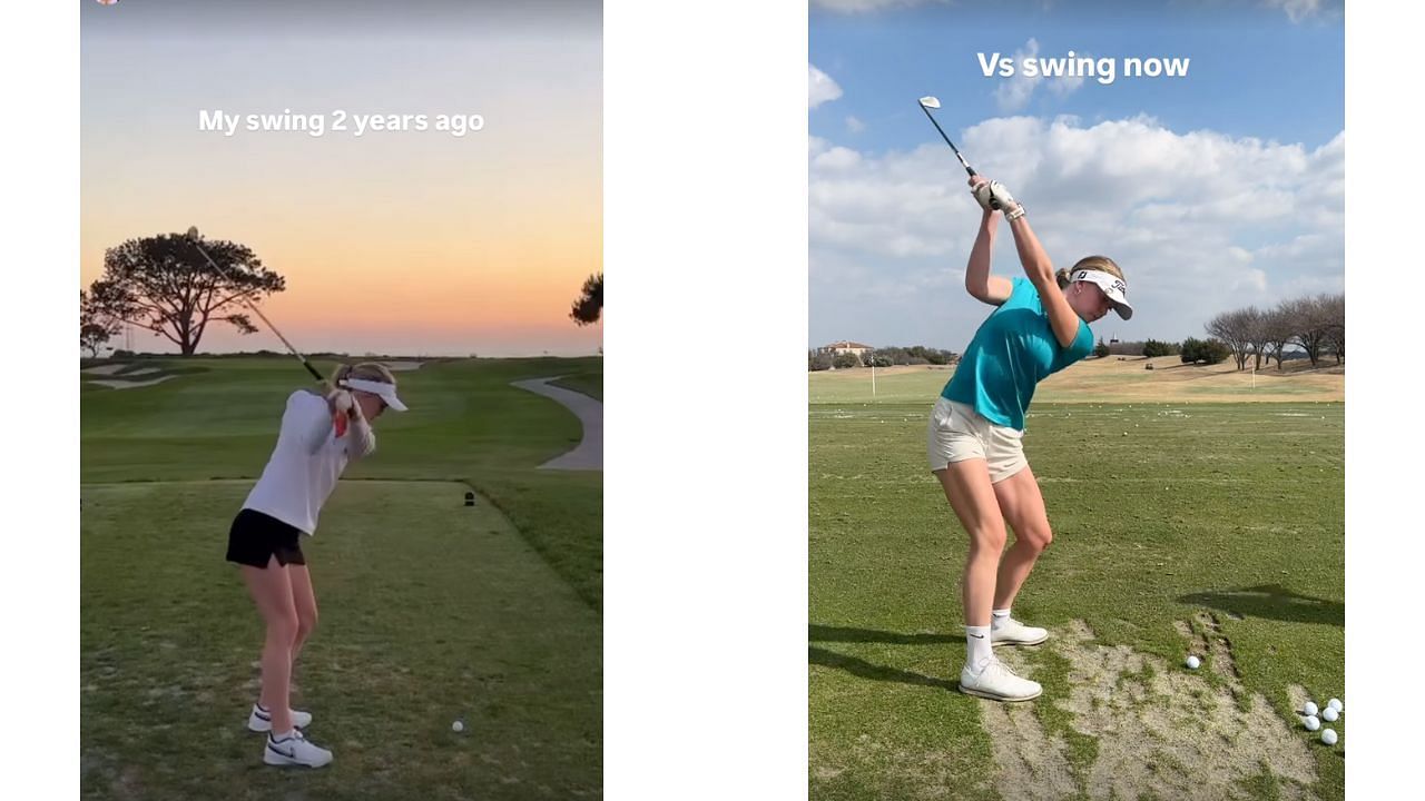 Grace Charis shared her golf swing&#039;s transformation to her story (Instagram/itsgracecharis)