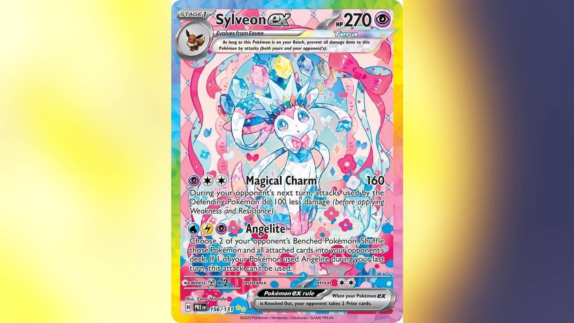 Sylveon is arguably the most popular Eevee evolution, so it has some fairly valuable cards across the Pokemon TCG (Image via The Pokemon Company)