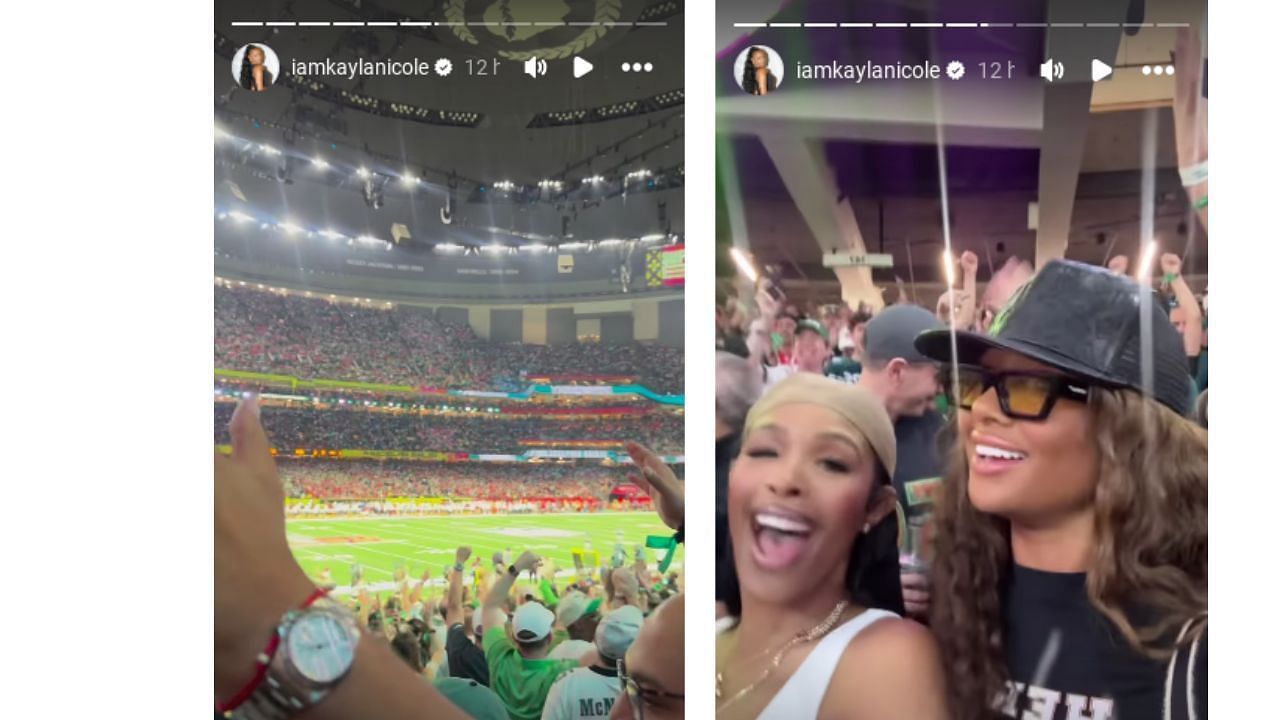 IN PHOTOS: Travis Kelce&#039;s ex-girlfriend Kayla Nicole celebrates Eagles Super Bowl win with confetti (Via Instagram/@IamKaylaNicole)