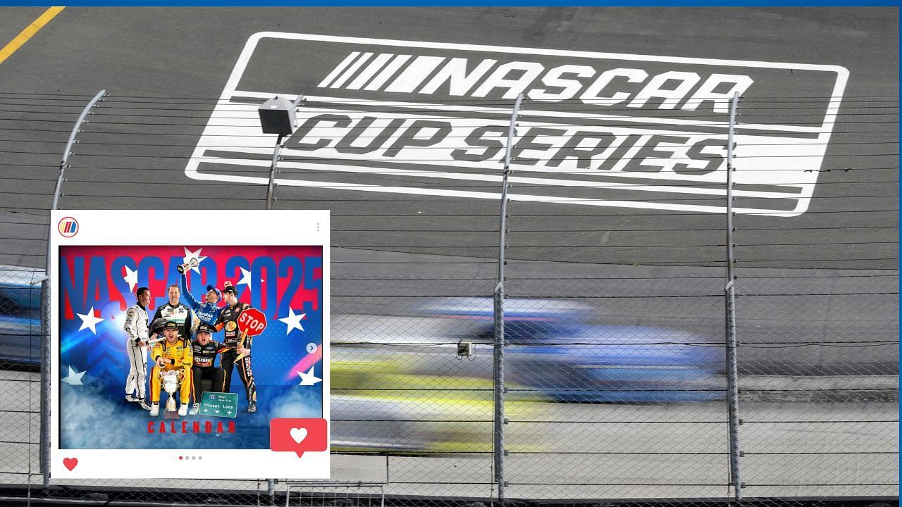 NASCAR Cup Series logo and the driver calendar for the broadcast schedule - Image via Imagn and Instagram