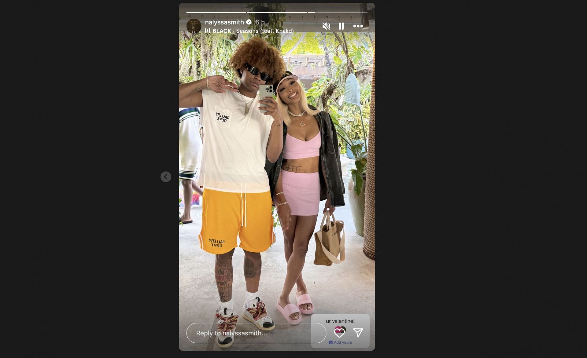 NaLyssa Smith&#039;s Instagram story with girlfriend DiJonai Carrington.