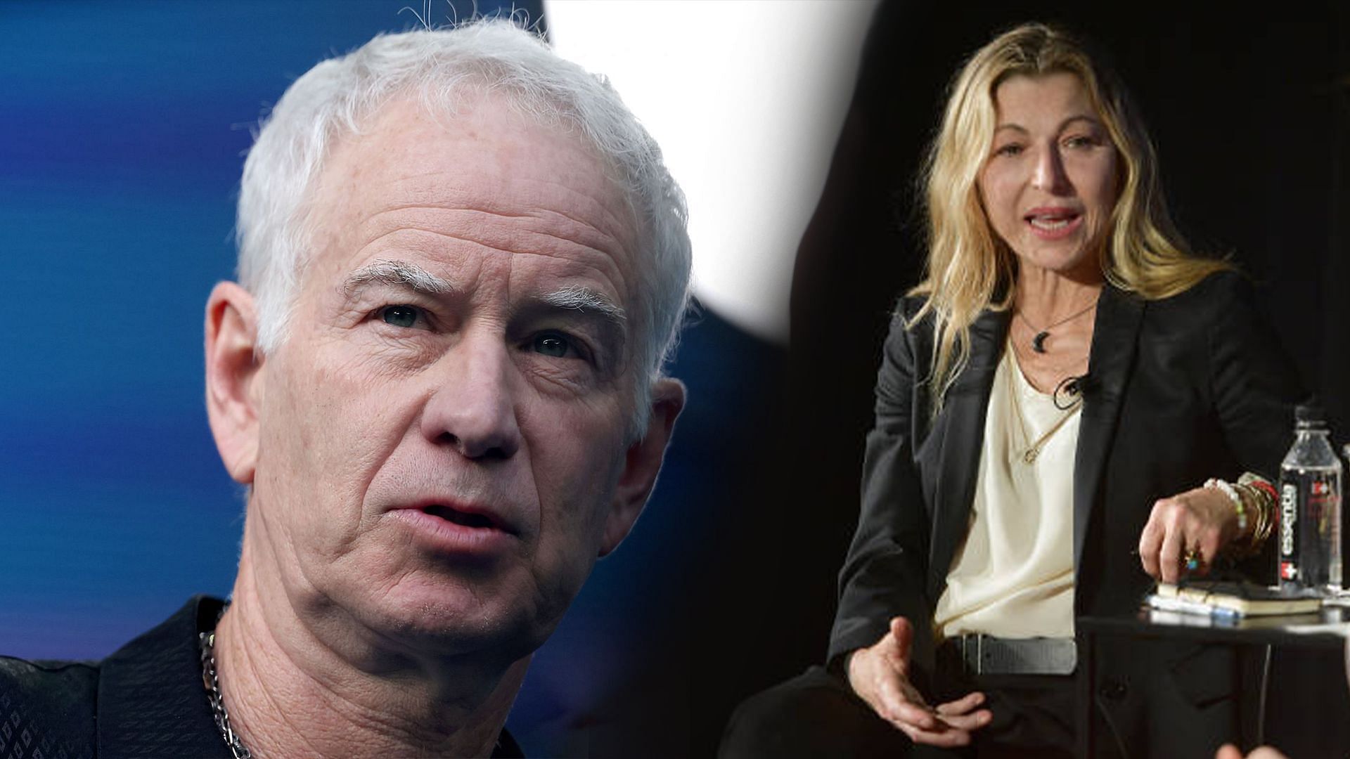 John McEnroe (L) and his ex-wife Tatum O