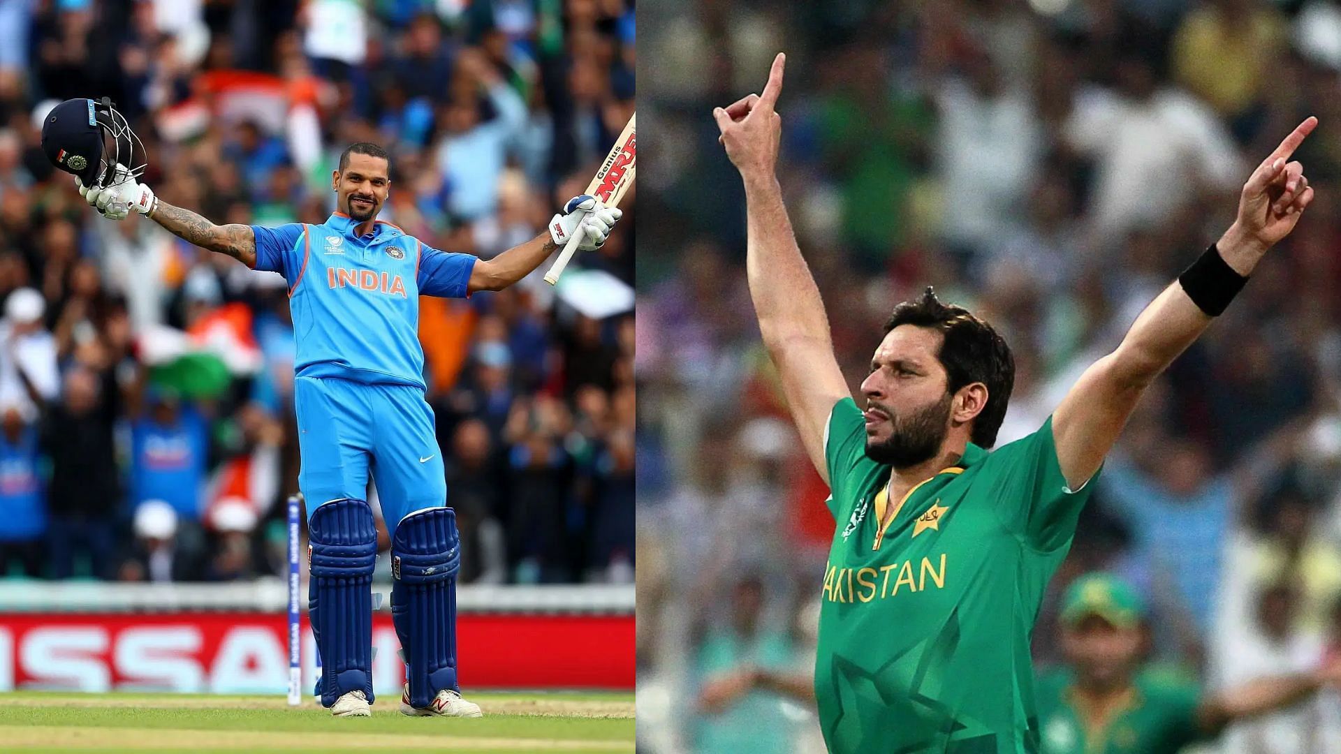 Shikhar Dhawan and Shahid Afridi have been key performers for India and Pakistan in the Champions Trophy (Image Credits: Getty)