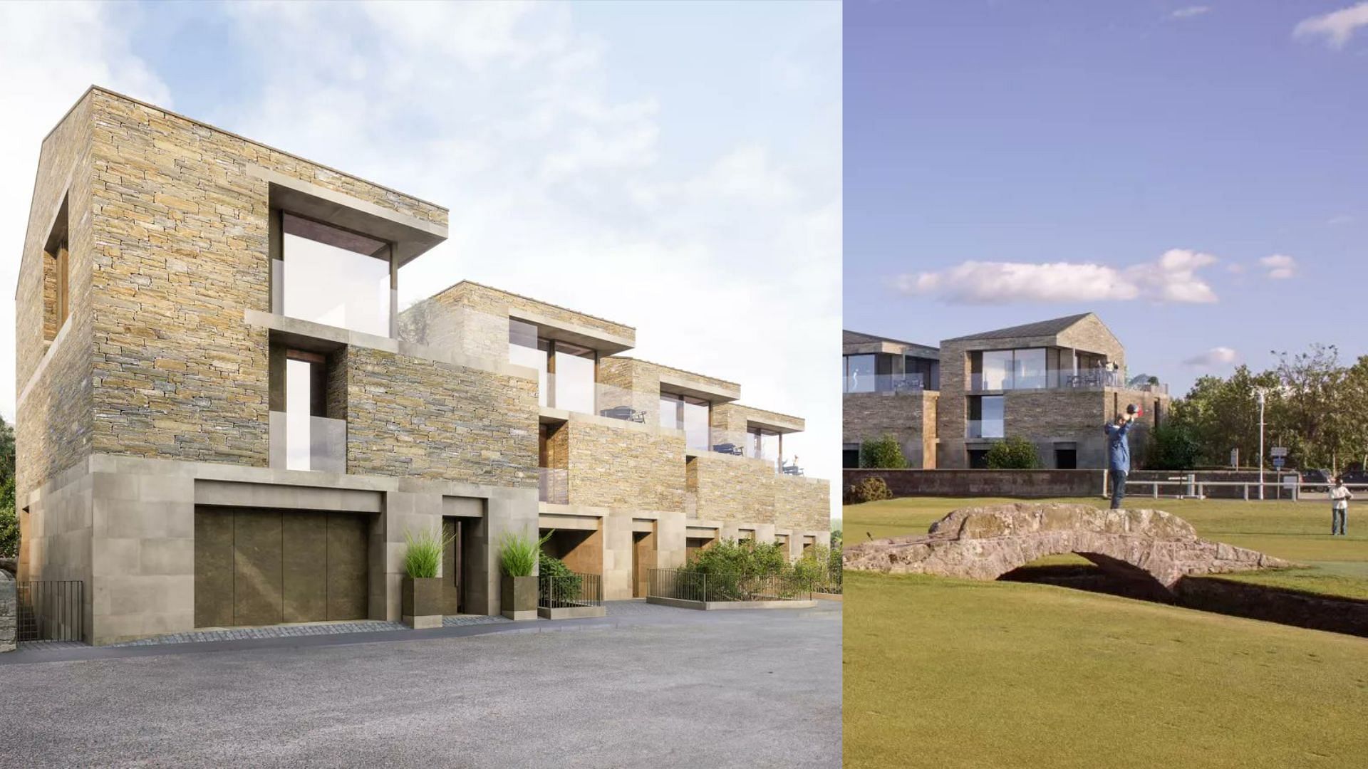 $9,000,000 luxury townhomes for sale next to Old Course at St Andrews (Images via @caseyfbannon/X)