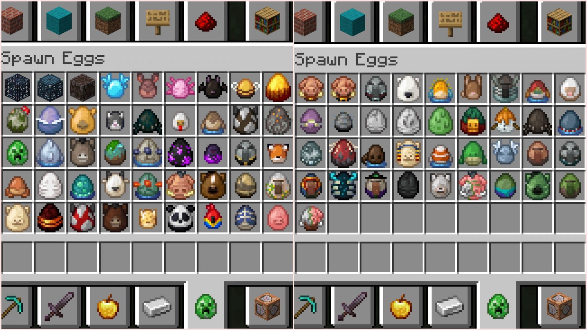 New spawn eggs looks quite interesting in Minecraft (Image via Sportskeeda Gaming/Mojang)