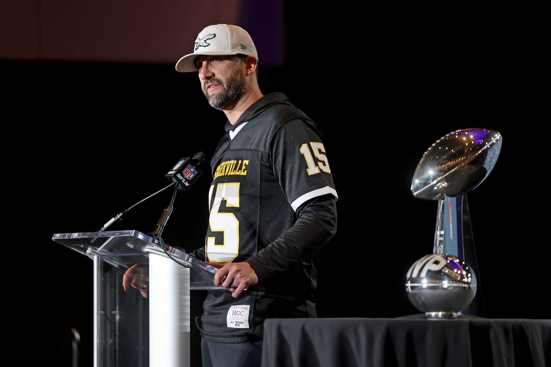 Super Bowl Handoff &amp; Winning MVP &amp; Head Coach Press Conference - Source: Getty