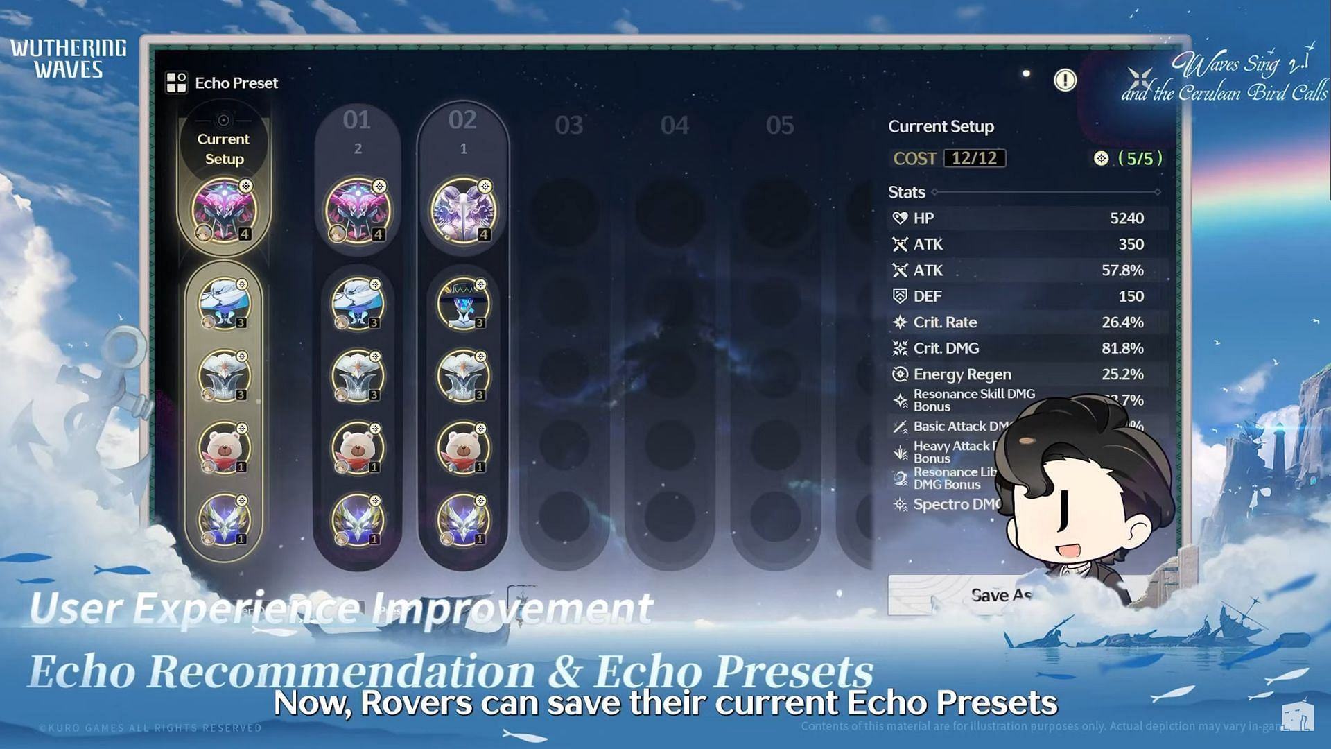 Echo Presets for Resonators can now be saved (Image via Kuro Games)