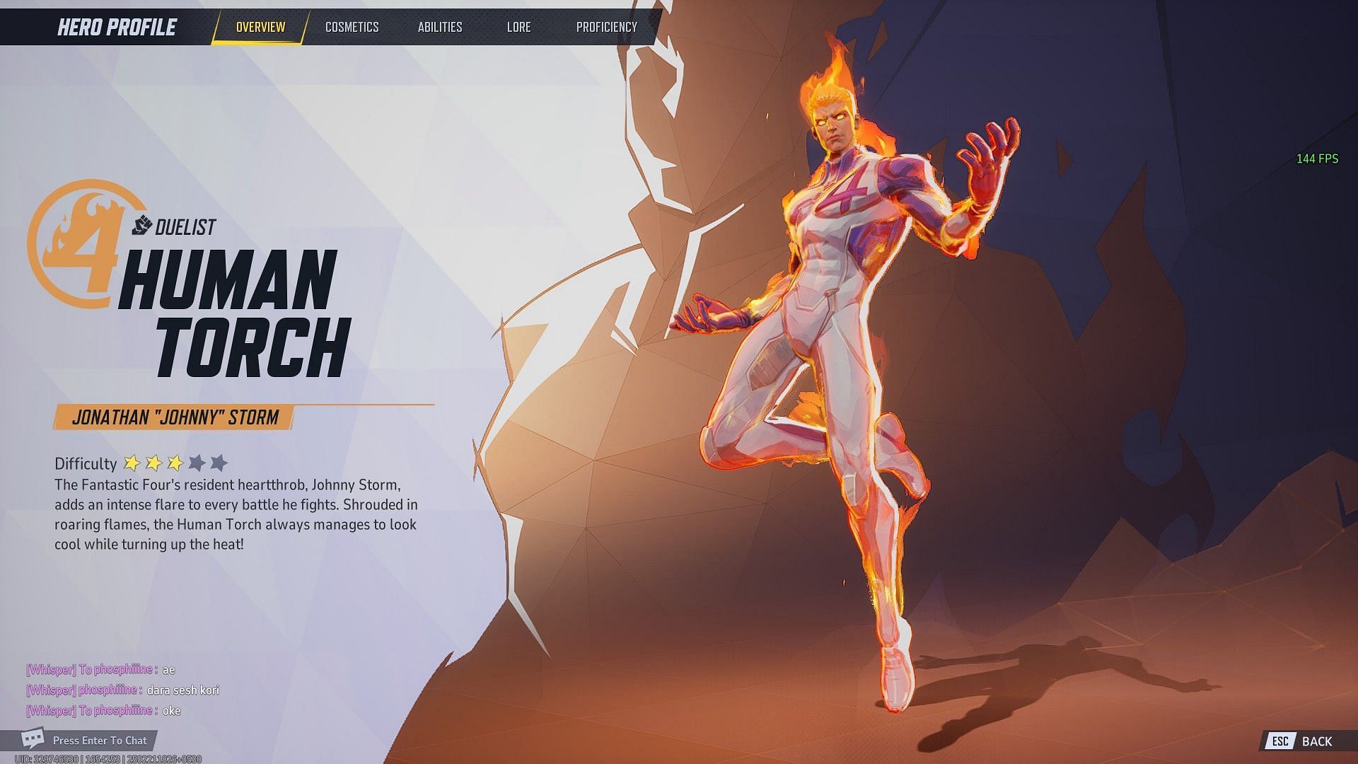 Human Torch Default skin (Image via Sportskeeda Gaming, NetEase Games)