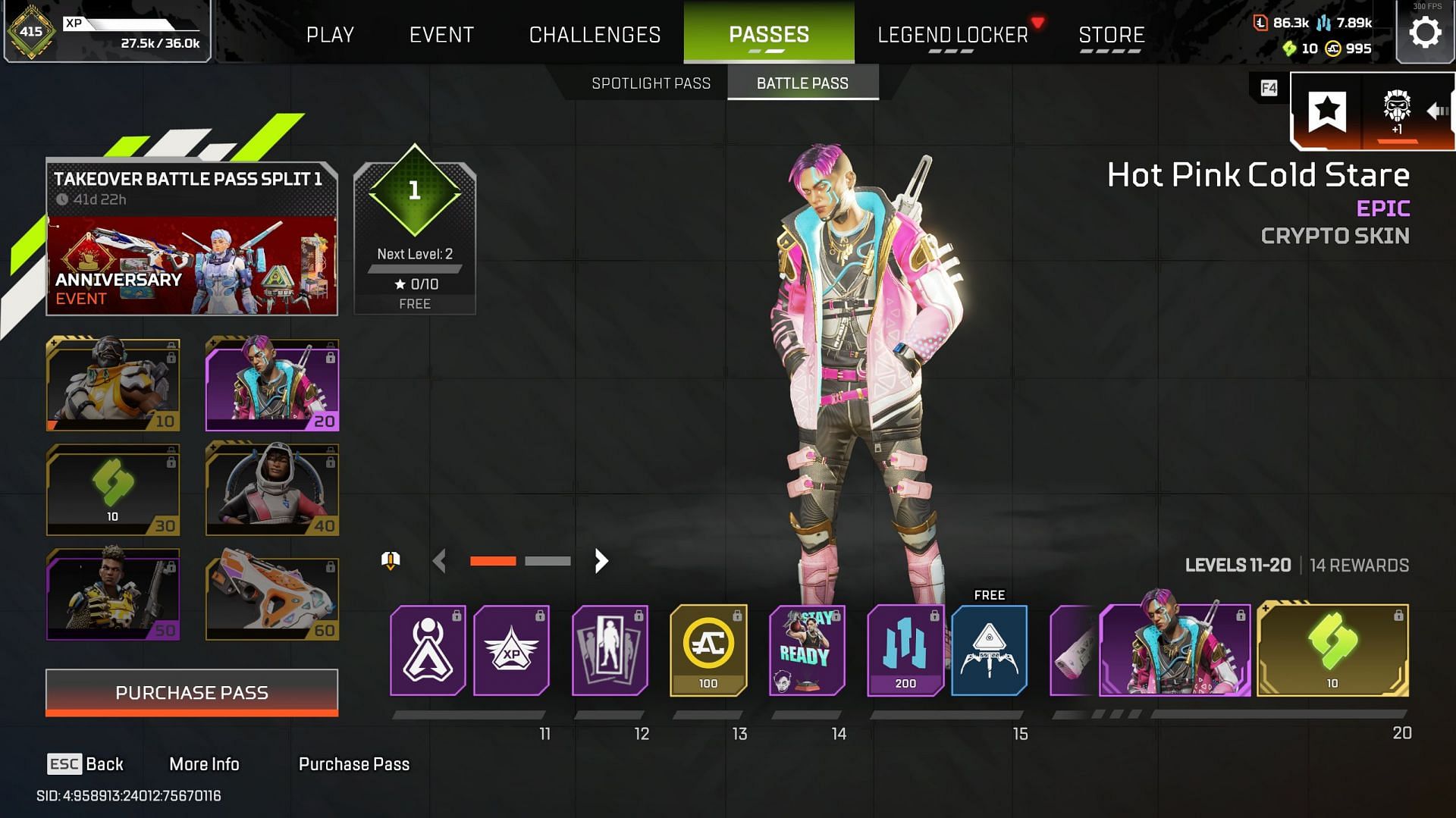 Apex Legends Season 24 Split 1 Battle Pass Levels 11-20 (Image via Sportskeeda Gaming/EA)