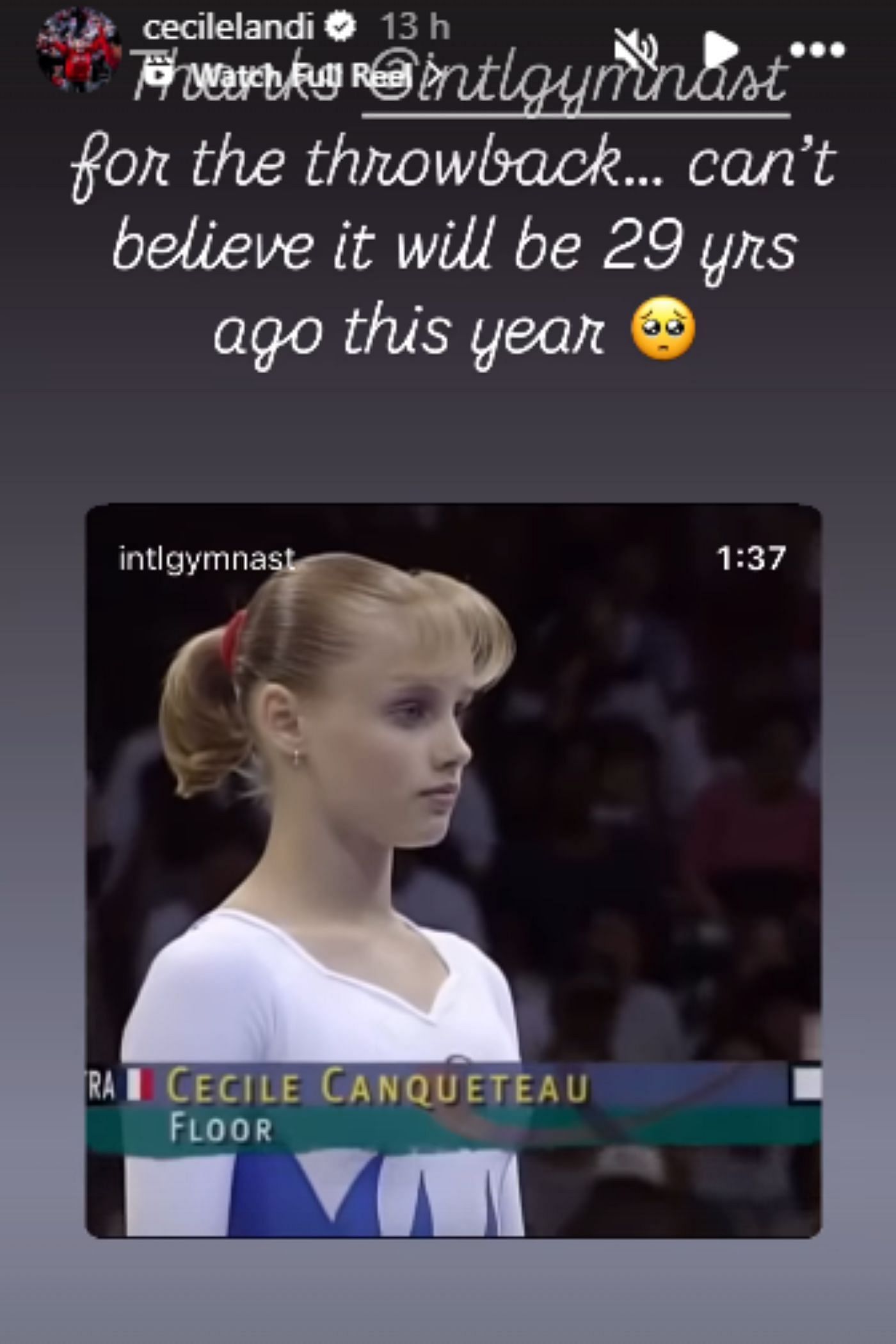 Screengrab of Cecile Landi&#039;s Instagram Story [Credits: @cecilelandi Instagram]