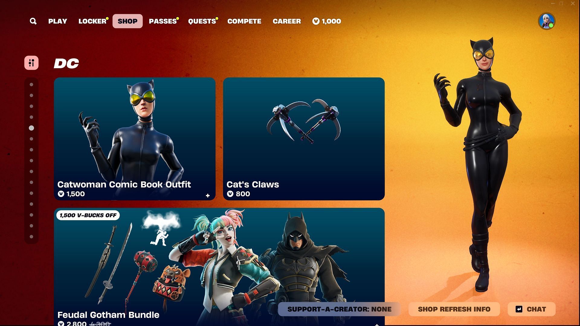 You can now purchase the Catwoman Comic Book skin in Fortnite (Image via Epic Games)