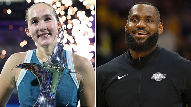 Mirra Andreeva (L) is inspired by star hooper LeBron James (R) - Source: Getty