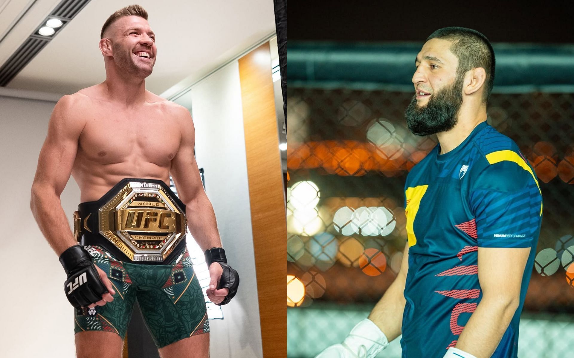 Dricus du Plessis (left) potential kryptonite for Khamzat Chimaev (right) revealed by UFC star. [Images courtesy: @ufc and @khamzat_chimaev on Instagram]