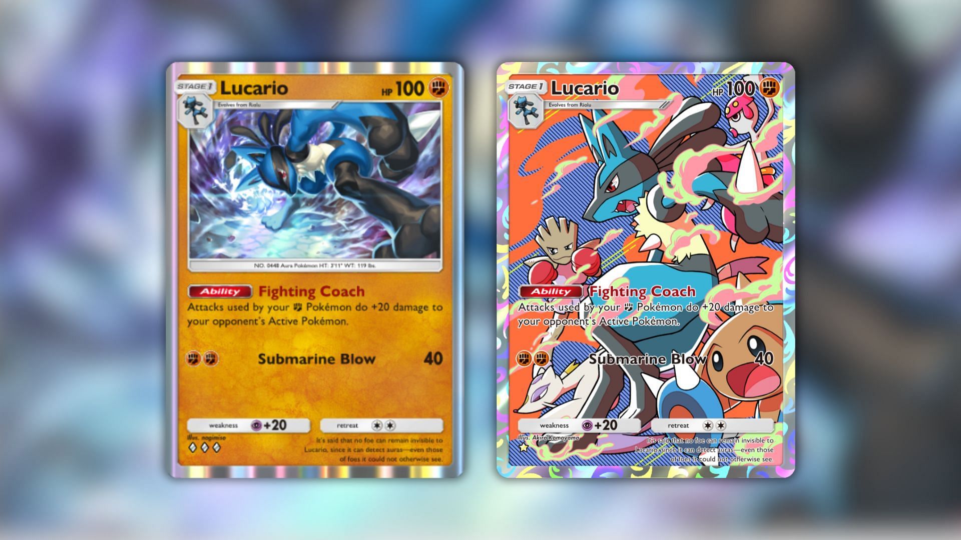 All Lucario variants as seen in the game (Image via The Pokemon Company)