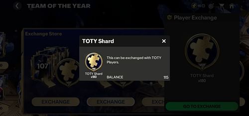 EA FC Mobile UTOTY can also be claimed using TOTY Shards (Image via EA Sports)