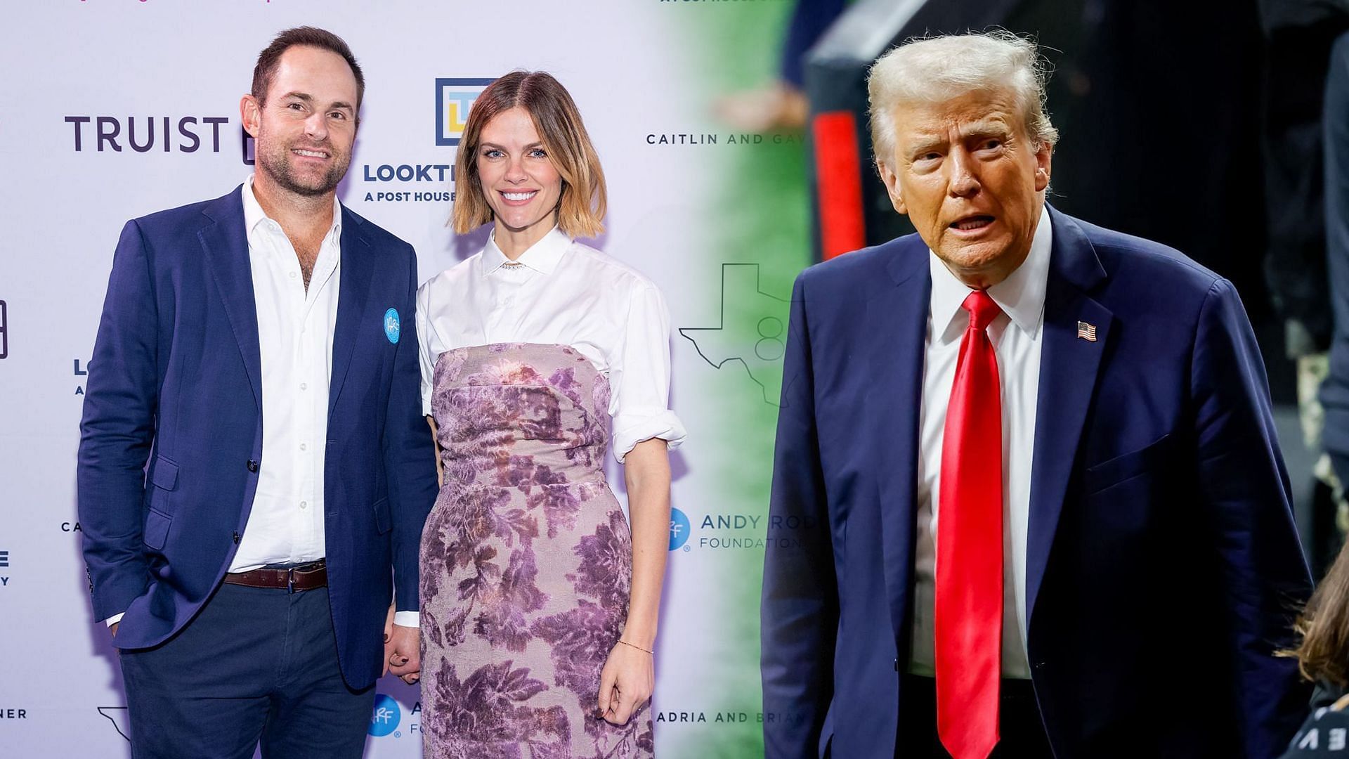 Andy Roddick and Brooklyn Decker and Donald Trump  (Source: Getty)