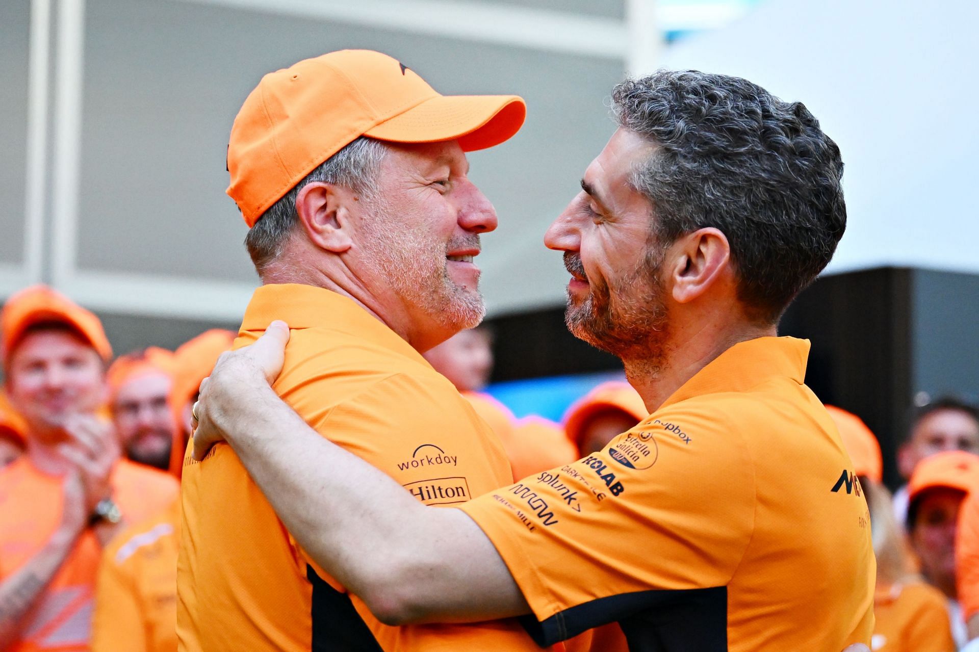 McLaren CEO Zak Brown [L] with team principal Andrea Stella [R] (Image Source: Getty)