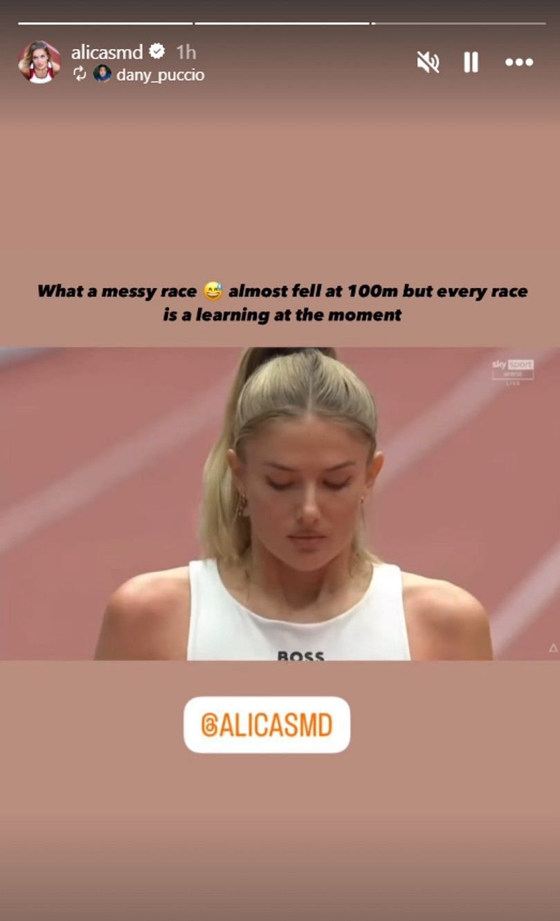 Alica Schmidt&#039;s Instagram story