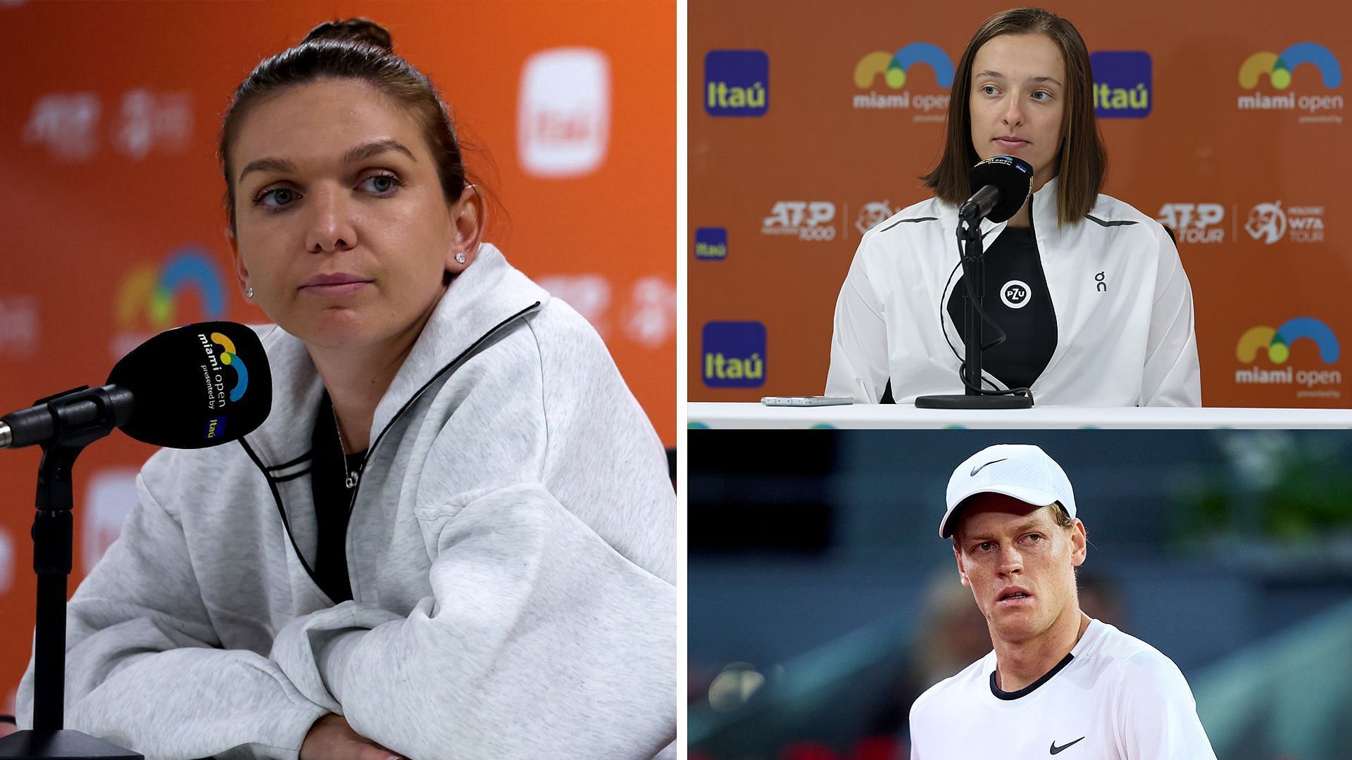 Simona Halep (L) with Iga Swiatek and Jannik Sinner; ( Source - Getty Images)