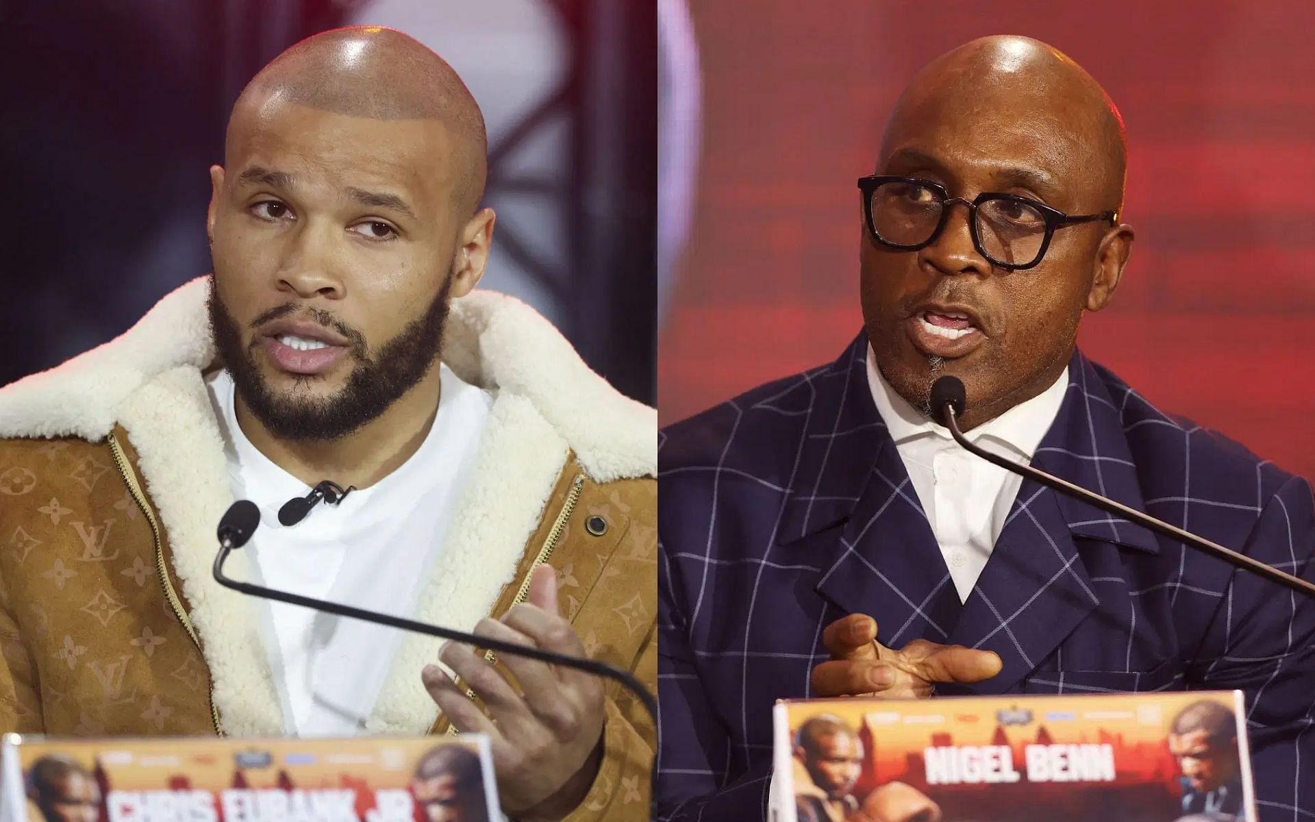 Chris Eubank Jr. (left) sends stern warning to Nigel Benn (right) not to touch him again [Images courtesy: Getty Images]