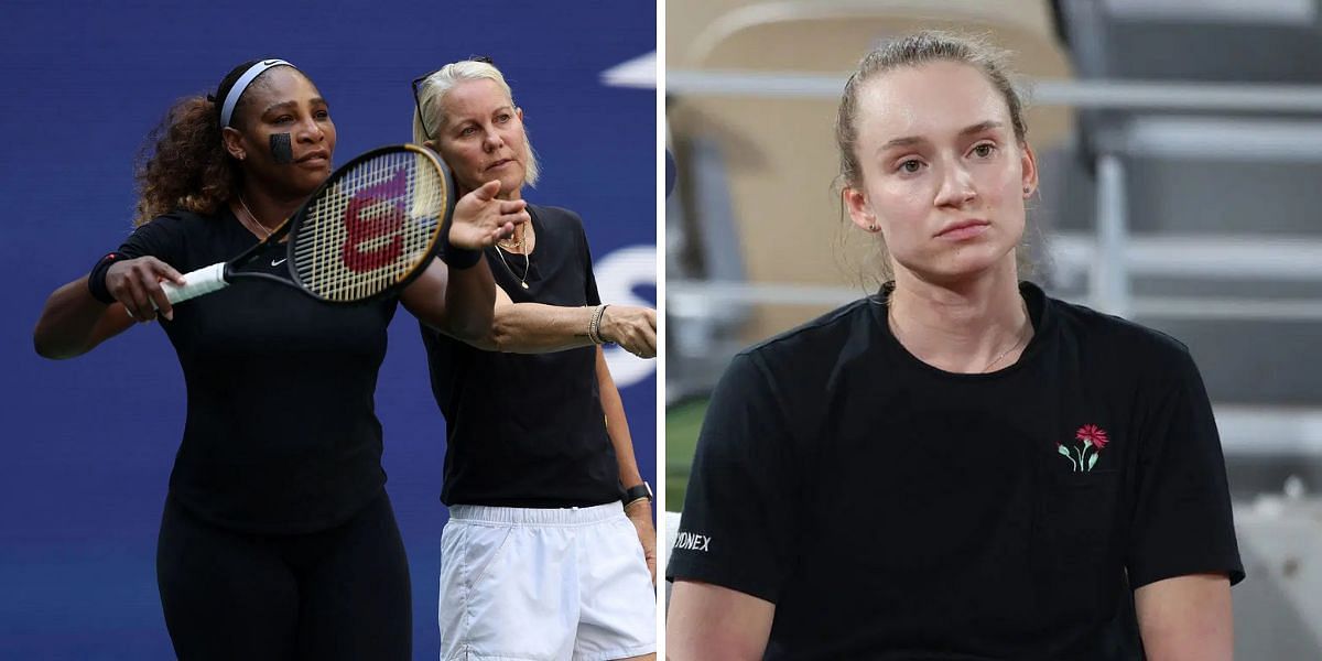 Serena Williams and Rennae Stubbs (left), Elena Rybakina (right), Sources: Getty