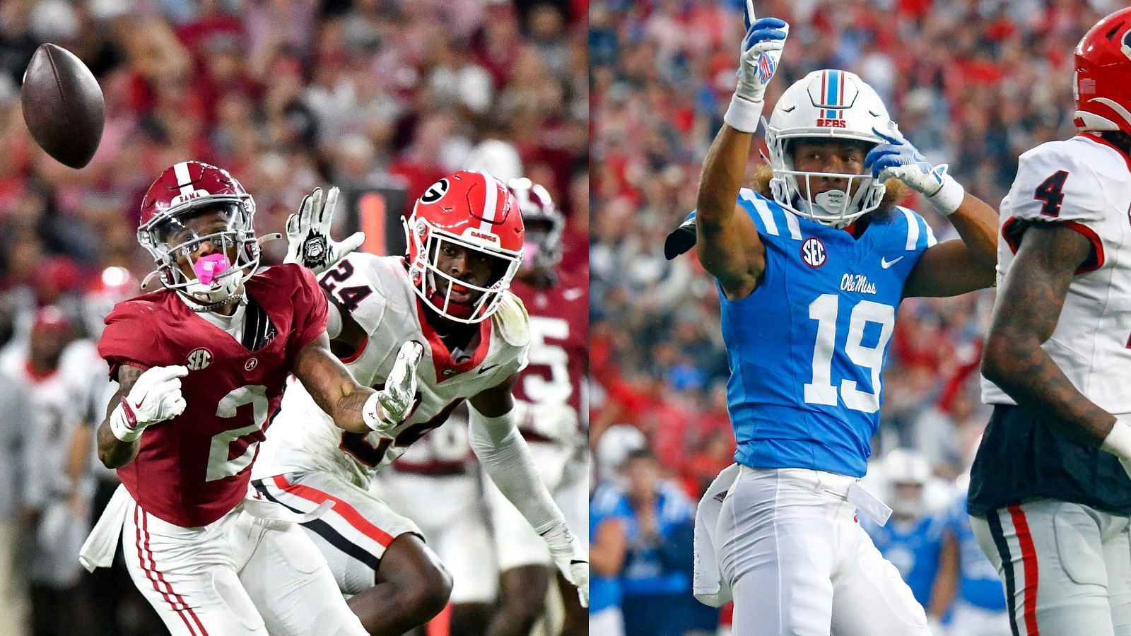 Returnees Ryan Williams and Cayden Lee are two top SEC receivers for 2025. (Photo Credits: IMAGN)