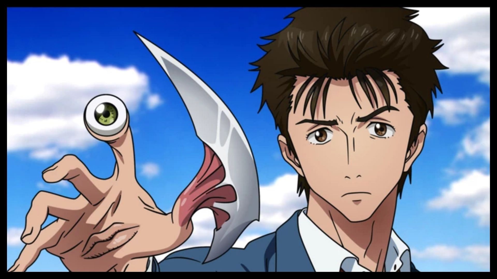 Migi in control of Shinichi from Parasyte-The Maxim (Image via Madhouse)