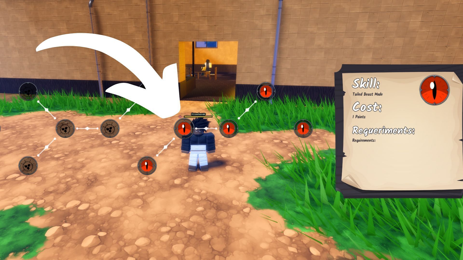 Click on this node to unlock the skill after you get the item (Image via Roblox)