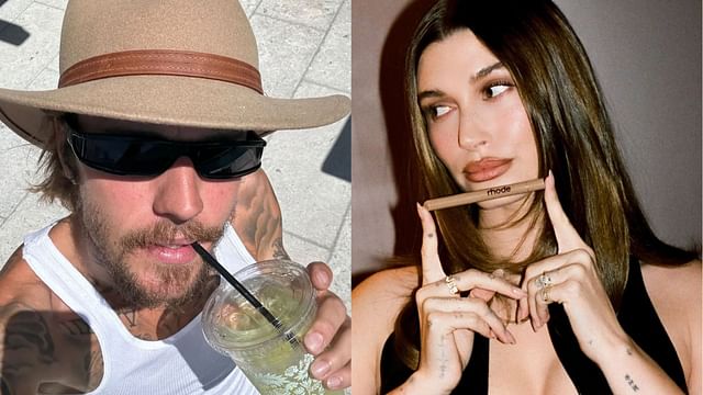 Just because he was smiling?": Fans left divided as footage of Justin  Bieber's behavior at wife Hailey's pop-up sparks concern