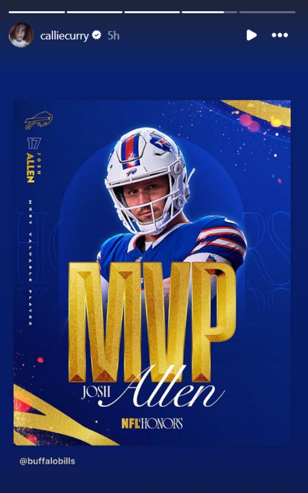 Callie Curry showers love for Allen&#039;s NFL MVP win (Image: @calliecurry IG)