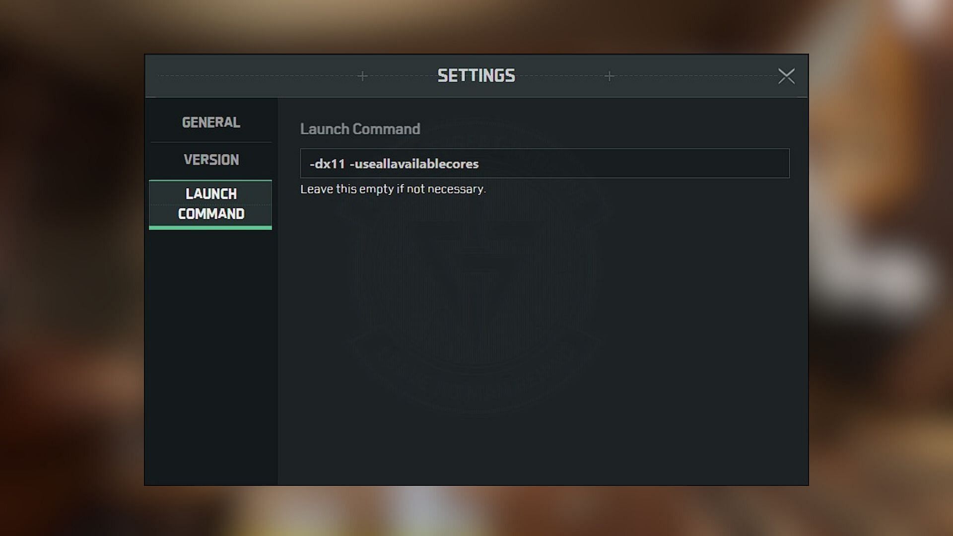 Adding Delta Force launch command (Image via Sportskeeda Gaming/TiMi Studios Group)