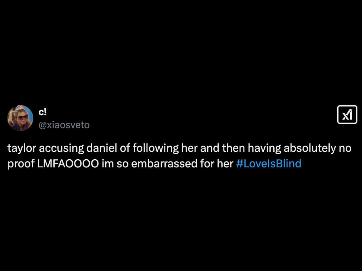 Love is Blind fans call out Taylor (Image via X/@xiaosveto)