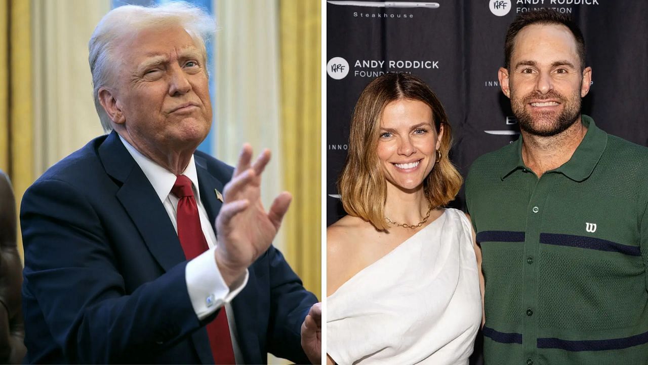 Donald Trump, Andy Roddick, Brooklyn Decker (Source: Getty)