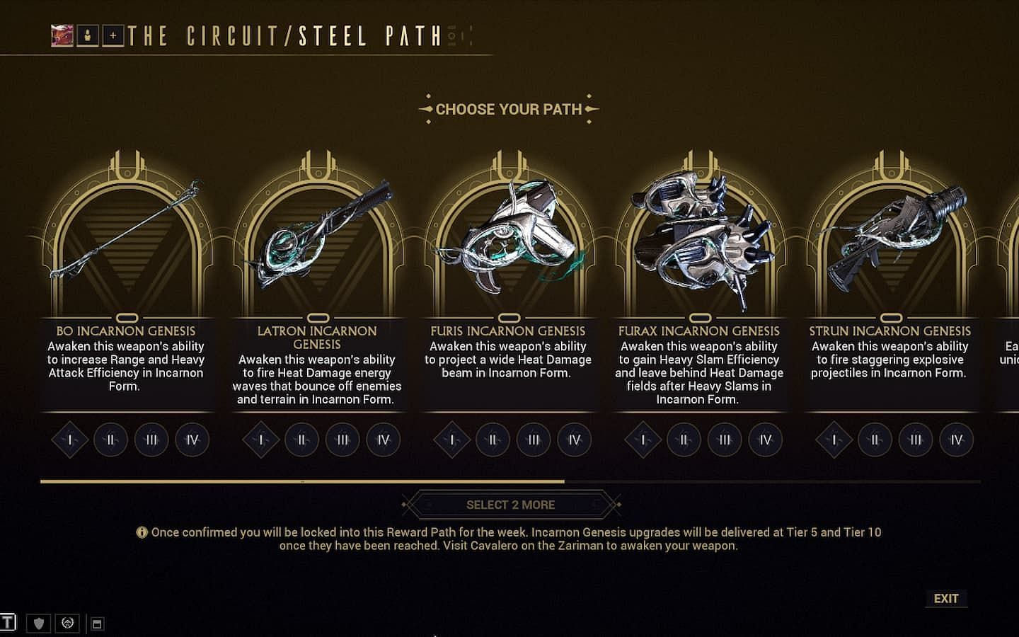 Incarnon weapons this week (Image via Sportskeeda || Digital Extremes)