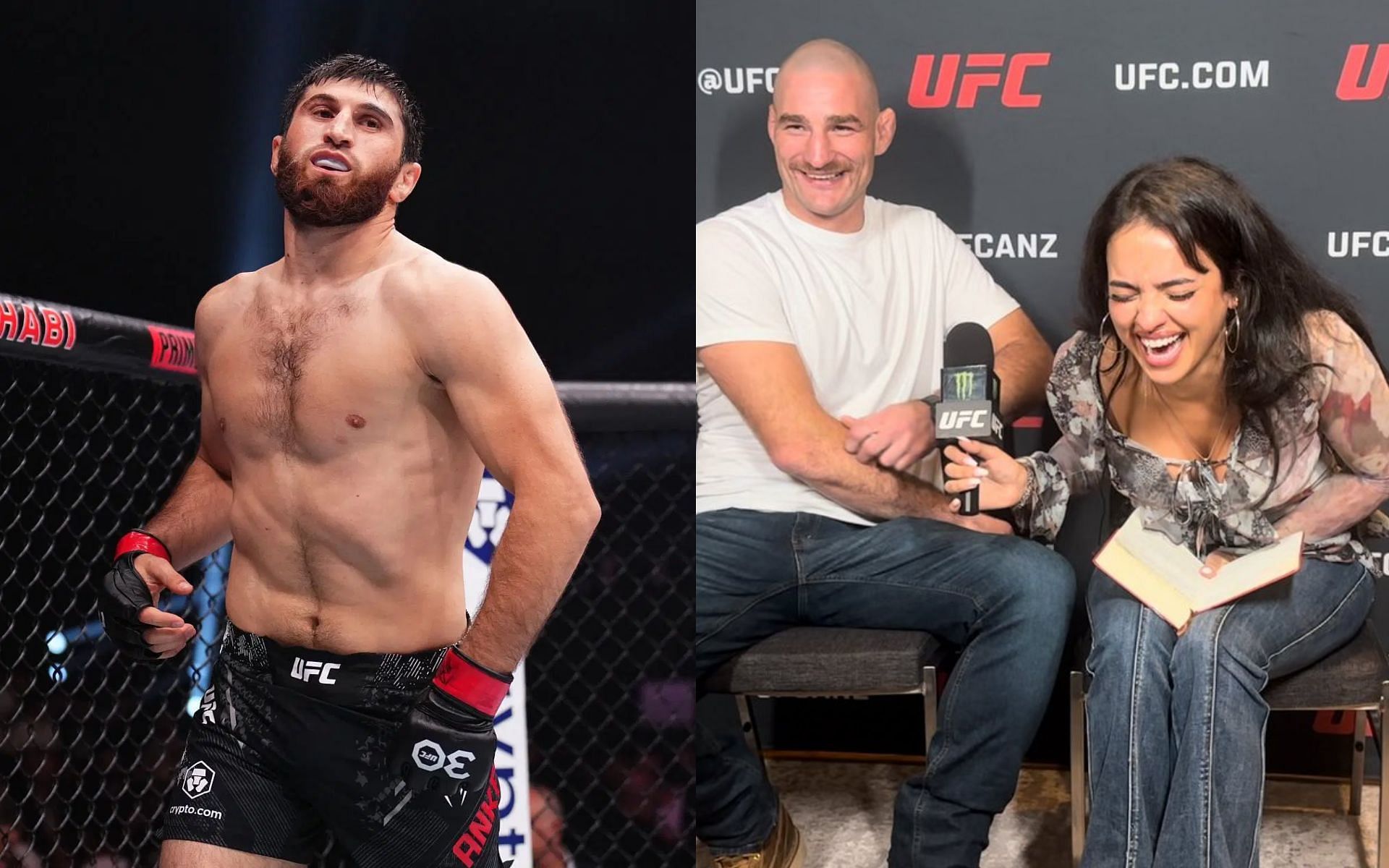 Magomed Ankalaev&rsquo;s reason for not talking to Sean Strickland during sparring gets a hilarious reaction from Nina-Marie Daniele.