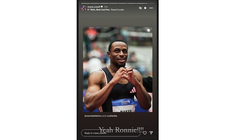 Screenshot of Masai Russell&#039;s Instagram post