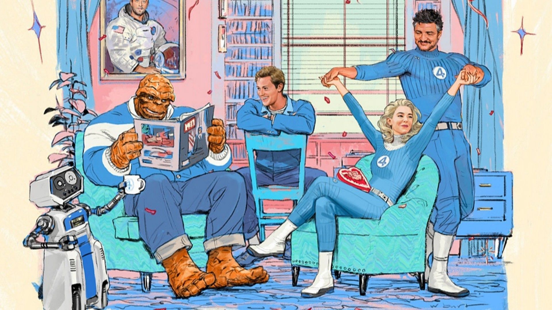 Artwork for The Fantastic Four: First Steps (Image via @FantasticFour on X)