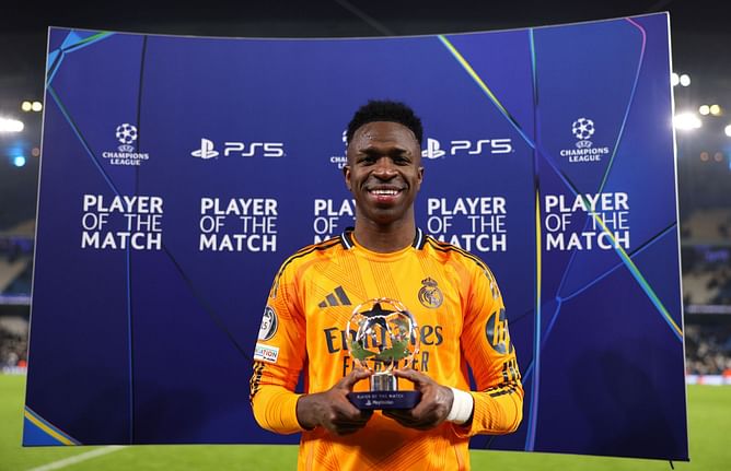 “I saw the banner" - Vinicius Jr comments on Manchester City banner after Real Madrid win at Etihad