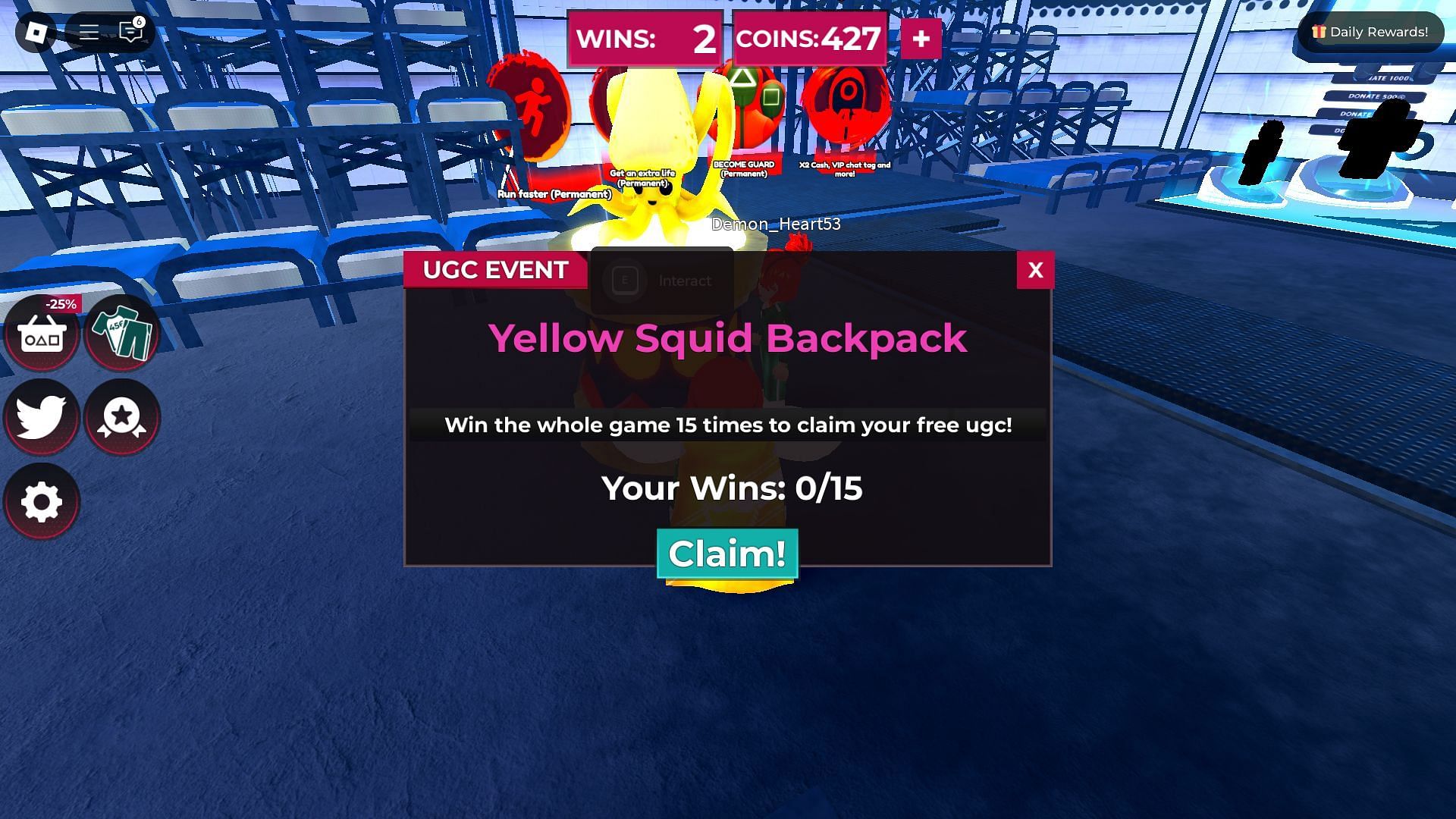 The Yellow Squid Backpack (Image via Roblox)