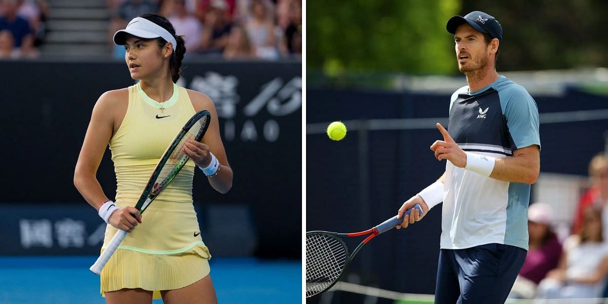 Emma Raducanu (L) and Andy Murray. (Photos: Getty)