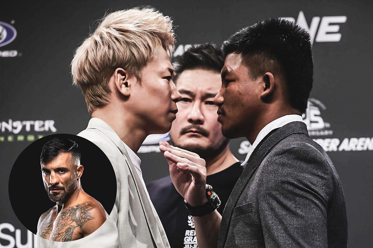 Denis Puric (bottom left, in insert) is excited to see Rodtang (Left) and Takeru (Right) go at it at ONE 172. [Source: ONE Championship]