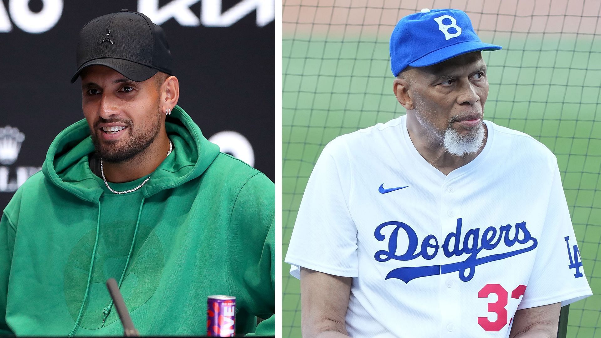 Nick Kyrgios (Left), Kareem Abdul-Jabbar (Right)