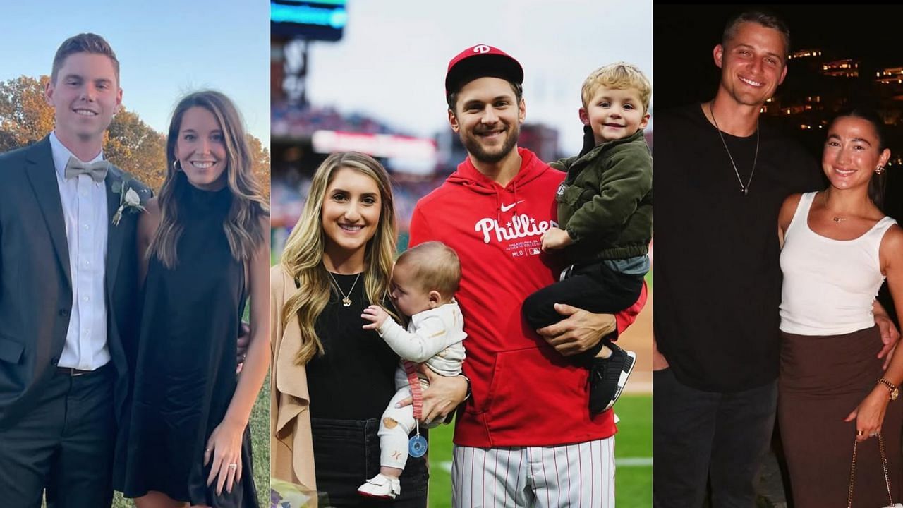 Will Smith and his wife, Cara (L), Trea Turner with his wife, Kristen, and sons Beckham and Tatum (C), Corey Seager with his wife Madisyn (R) (Images from - Instagram.com/@will.smith, Instagram.com/@kristrn, Instagram.com/@madyseager)