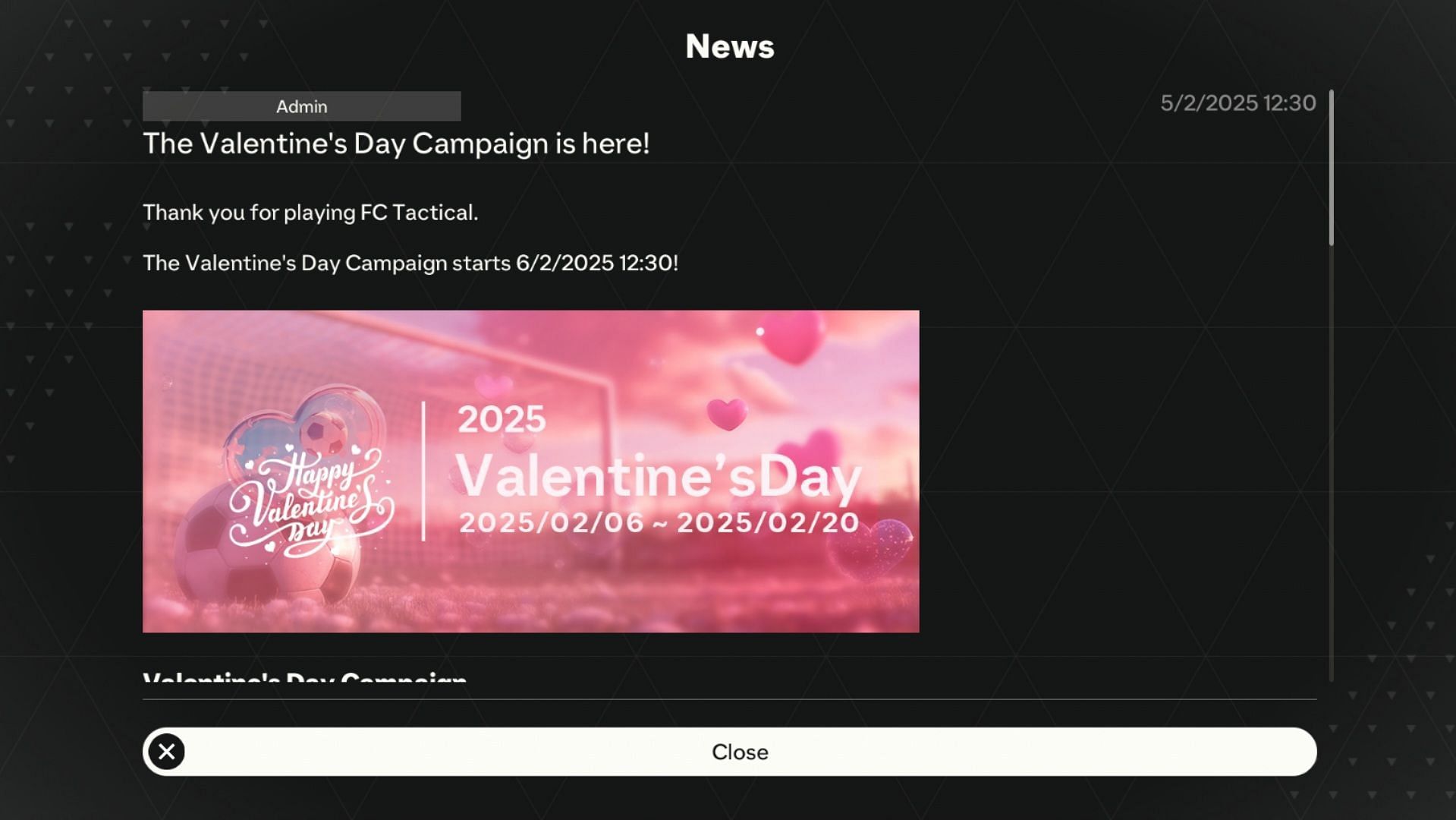 EA FC Tactical Valentine&rsquo;s Day Campaign&#039;s in-game promo (Image via EA Sports)