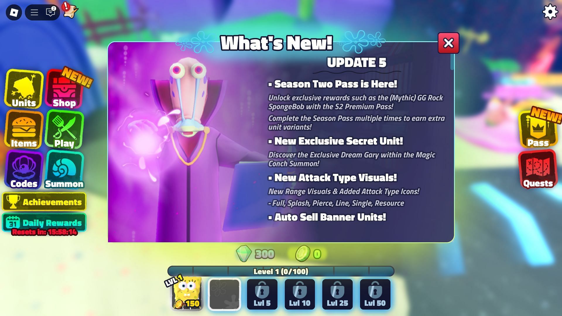 In-game update log (Image via Roblox)